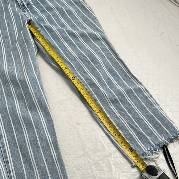 PacSun blue and white pinstripe high rise straight jeans - Picture 10 of 12